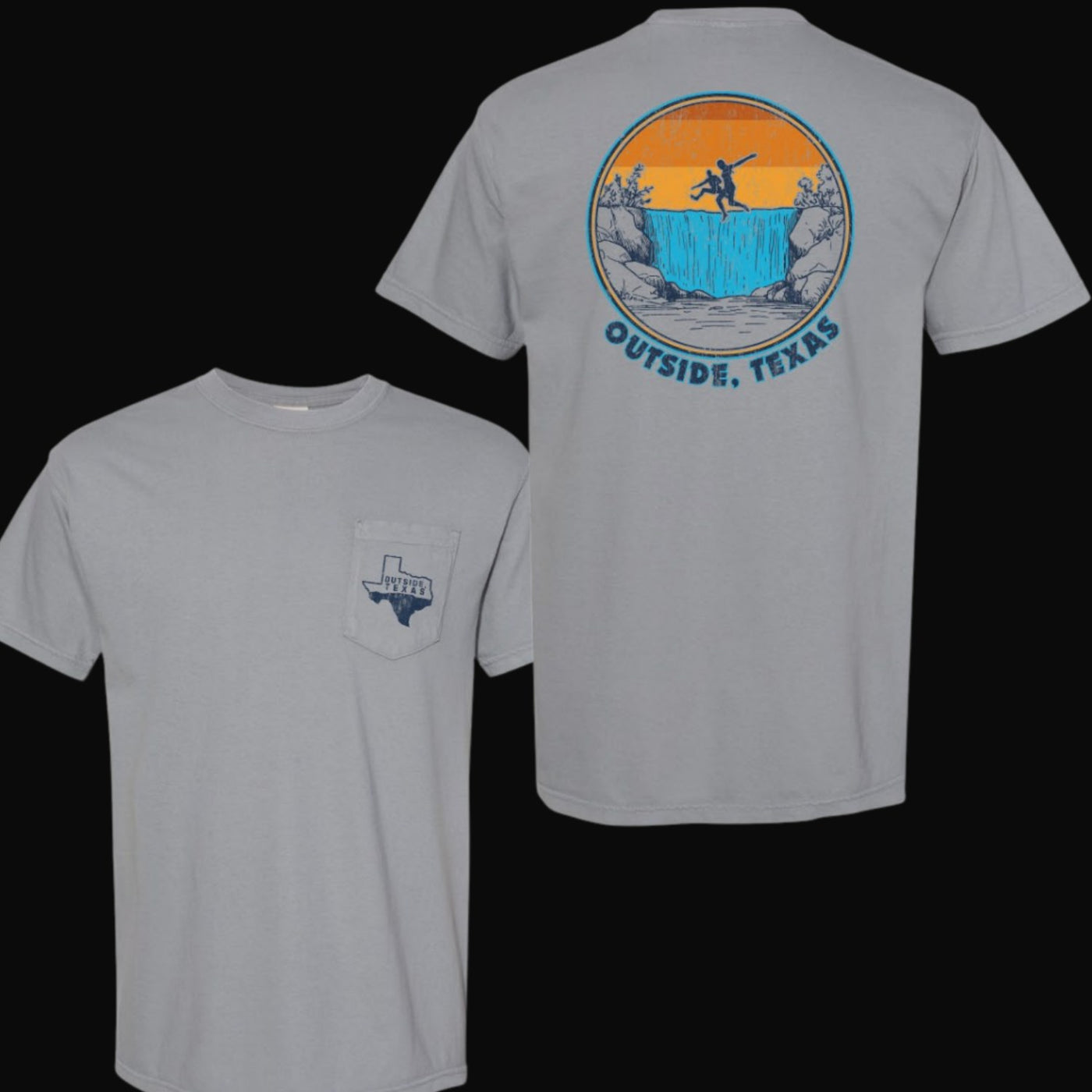 River Jump Pocket Tee - Comfort Colors - Outside, Texas