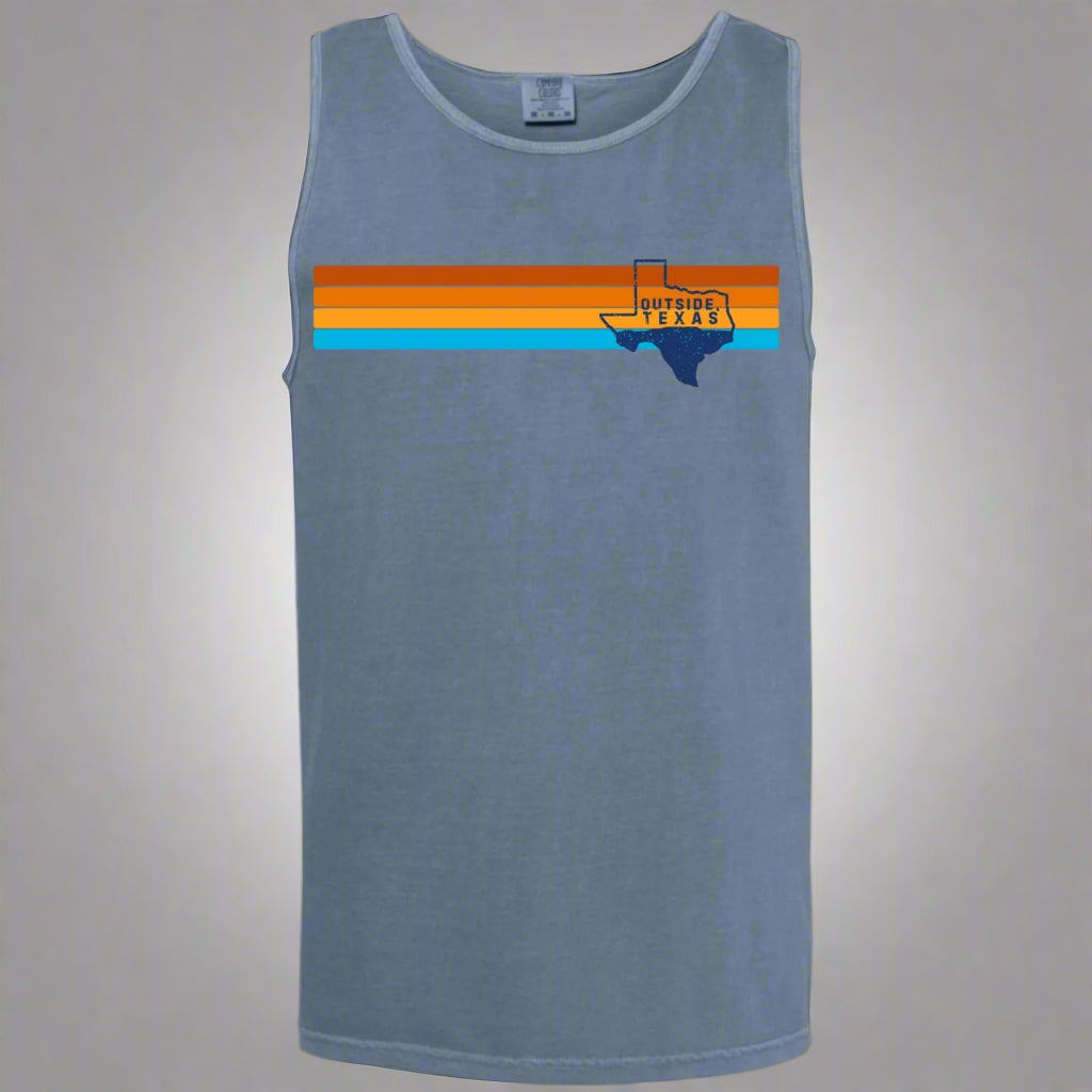 Lone Star Retro Tank - Comfort Colors - Outside, Texas
